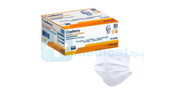 72 - MASCARILLAS DESECHABLES CON ELASTICO CRAMBERRY
